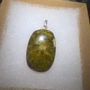Huge Green Stone 925 Pendant